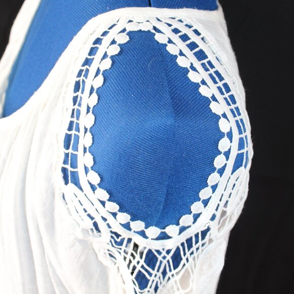 BY DESIGN Ivory Cold Shoulder Casual Blouse Shirt Top Size Medium - Picture 6 of 16